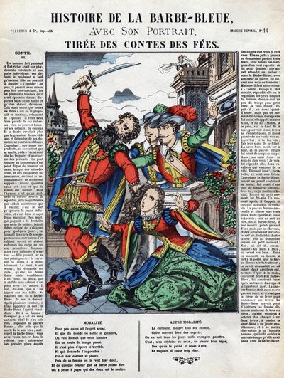 Historien om blåskæg, billede af rygsøjlen 1800-tallet af French School