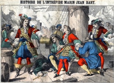Historien om den frygtløse sømand Jean Bart Jean Bart (1650 - 1702), fransk kaper. Epinal billeddannelse fra slutningen af det 19. århundrede. af French School