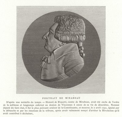 Ære Gabriel Riqueti, greve af Mirabeau af French School