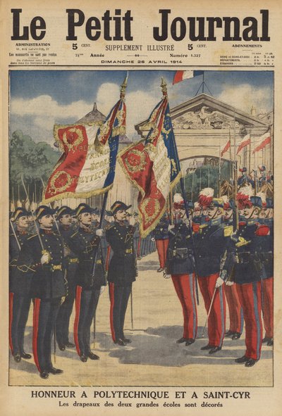 Ære til Ecole Polytechnique og Ecole Speciale Militaire de Saint-Cyr (farve litho) af French School