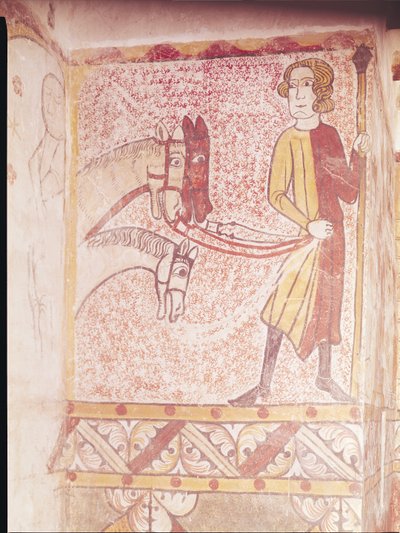 Rytter med tøjlerne til tre heste, fra Nordmuren, ca. 1265 af French School