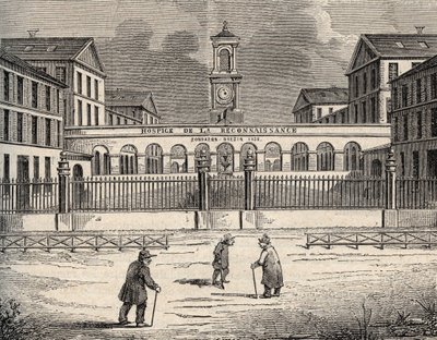 Hospice de la rekognoscering i Garches - Hauts-de-Seine - indgravering i "" PATRIE" - BESKRIVELSE AF PICTURESSE DE LA FRANCE EN 6 BIND AF LUCIEN HUARD - slutningen af ​​1800-tallet af French School