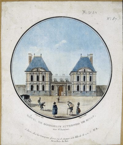 Hotel de Boisgelin, tidligere Sully - kobberstik af French School