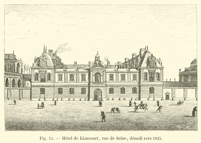 Hotel de Liancourt, rue de Seine, revet ned omkring 1825 af French School