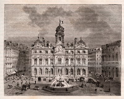 Hotel de Ville de Lyon - - indgravering i "" La France illustree: geografi, historie, statistisk administration"" af V.A. Malt-brun. 1884 af French School
