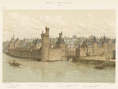 Hotel og tårn i Nesle, 1380 af French School