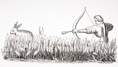 How to Allure the Hare, efter en miniature i det 15. århundredes manuskript af Phoebus, fra 