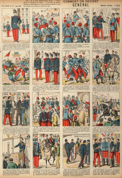 Sådan bliver du general (farvet gravering) af French School