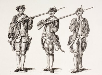 Hvordan man oplader en musket, fra en fransk instruktionsbog fra 1776, fra 
