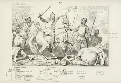 Hugh Capet captures Charles of Lorraine, 991  af French School