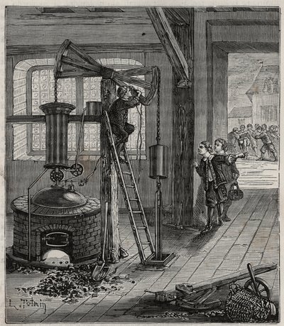 Humphrey Potter, der var ansvarlig for at åbne og lukke ventilerne på Thomas Newcomens maskine, fik den til at fungere uden hjælp ved at placere reb og butees korrekt for at åbne og lukke ventilerne af French School