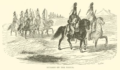 Husaren auf dem Marsch (Gravur) von French School