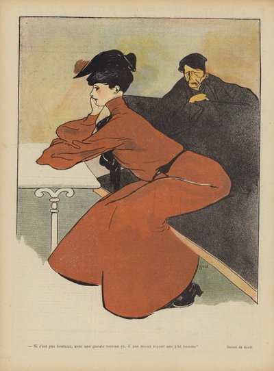 Illustration til Le Rire (farve litho) af French School