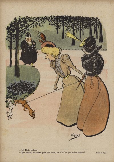 Illustration til Le Rire (farvelitografi) af French School