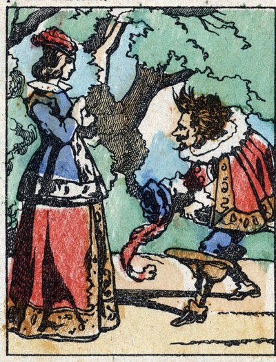 Illustration til "" Riquet a la houppe"", fortælling af Charles Perrault (1628-1703), fransk forfatter. Træstik af Imaging Pellerin - Epinal, sd. Slutningen af det 19. århundrede. af French School
