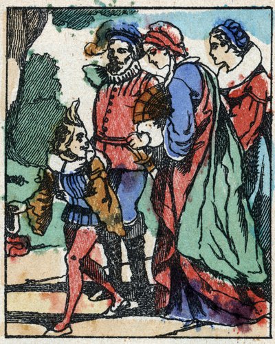 Illustration til "" Riquet a la houppe"", fortælling af Charles Perrault (1628-1703), fransk forfatter. Træstik af Imaging Pellerin - Epinal, sd. Slutningen af det 19. århundrede. af French School