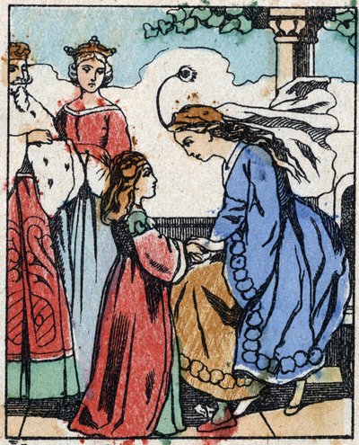 Illustration til "" Riquet a la houppe"", fortælling af Charles Perrault (1628-1703), fransk forfatter. Træstik af Imaging Pellerin - Epinal, sd. Slutningen af det 19. århundrede. af French School