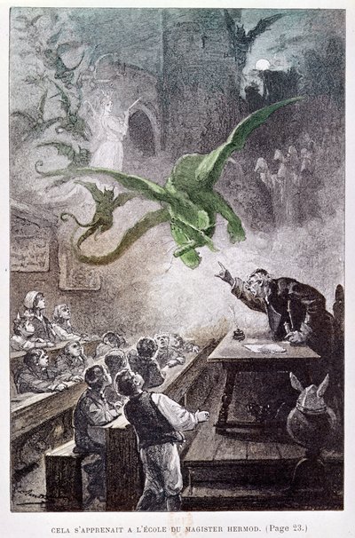 Illustration fra Karpaternes Slot af Jules Verne (1828-1905) 1892 af French School