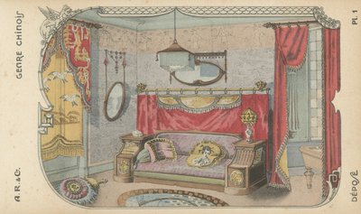 Illustration fra indretningsproduktkatalog fra A R & Cie, Frankrig af French School
