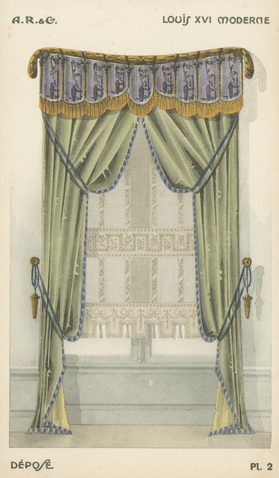 Illustration fra indretningsproduktkatalog fra A R & Cie, Frankrig af French School