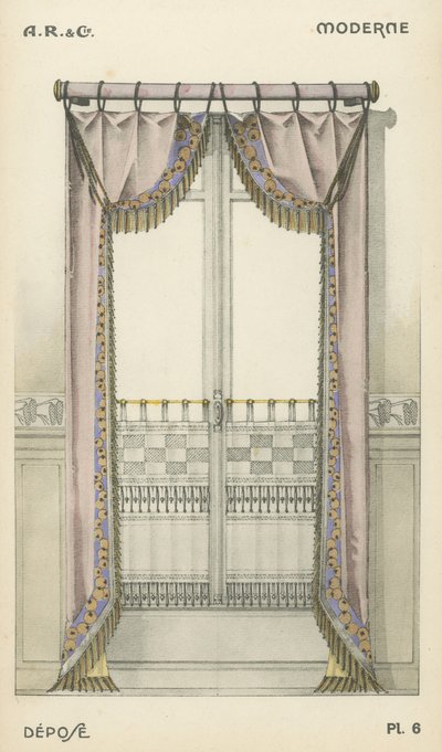 Illustration fra indretningsproduktkatalog fra A R & Cie, Frankrig af French School