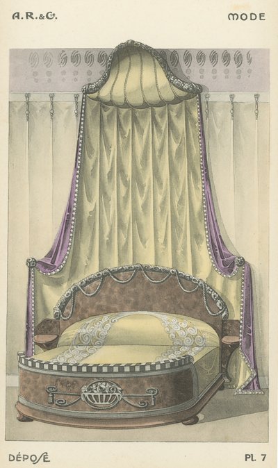 Illustration fra indretningsproduktkatalog fra A R & Cie, Frankrig af French School