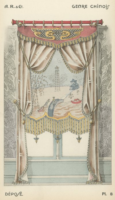 Illustration fra indretningsproduktkatalog fra A R & Cie, Frankrig af French School