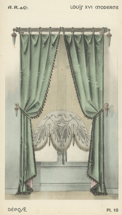 Illustration fra indretningsproduktkatalog fra A R & Cie, Frankrig af French School
