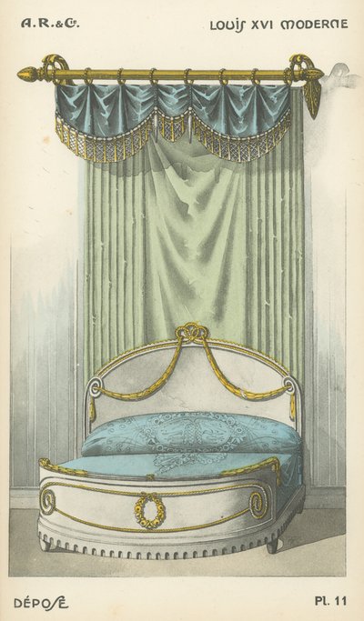 Illustration fra indretningsproduktkatalog fra A R & Cie, Frankrig af French School
