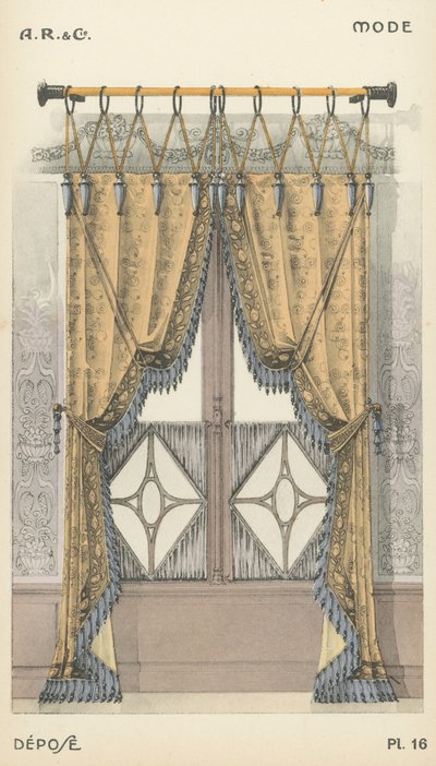 Illustration fra indretningsproduktkatalog fra A R & Cie, Frankrig af French School