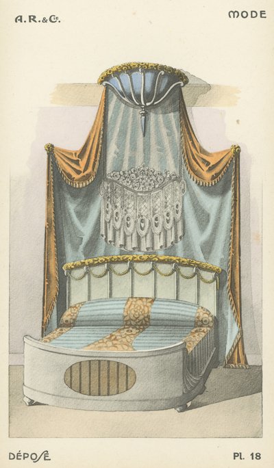 Illustration fra indretningsproduktkatalog fra A R & Cie, Frankrig af French School