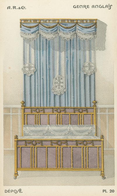 Illustration fra indretningsproduktkatalog fra A R & Cie, Frankrig af French School