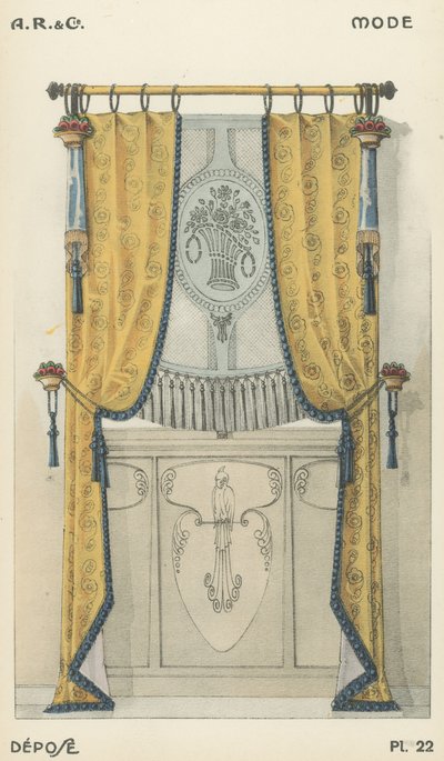 Illustration fra indretningsproduktkatalog fra A R & Cie, Frankrig af French School