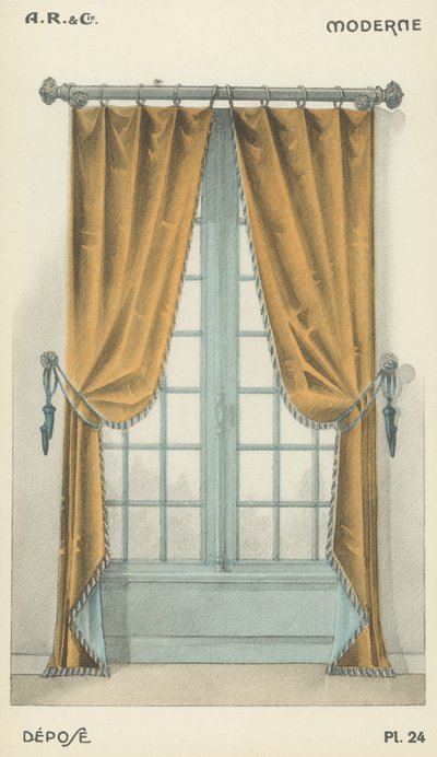 Illustration fra indretningsproduktkatalog fra A R & Cie, Frankrig af French School