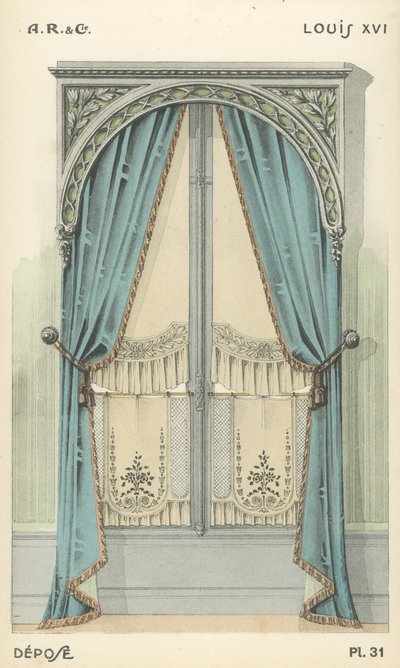 Illustration fra indretningsproduktkatalog fra A R & Cie, Frankrig af French School