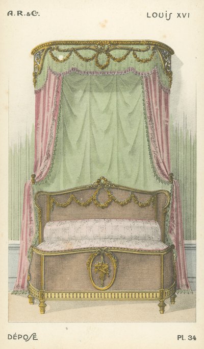Illustration fra indretningsproduktkatalog fra A R & Cie, Frankrig af French School