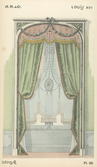 Illustration fra indretningsproduktkatalog fra A R & Cie, Frankrig af French School