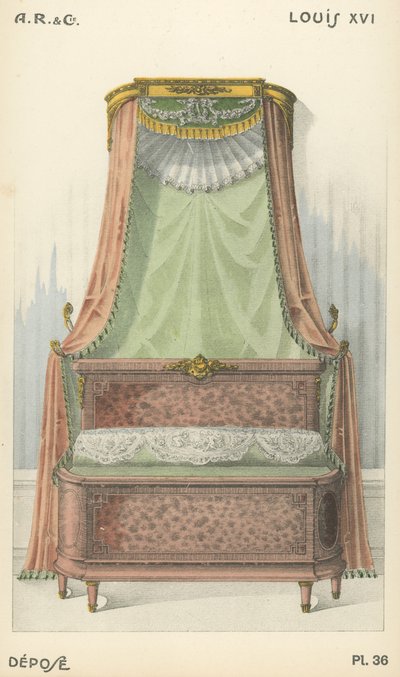 Illustration fra indretningsproduktkatalog fra A R & Cie, Frankrig af French School