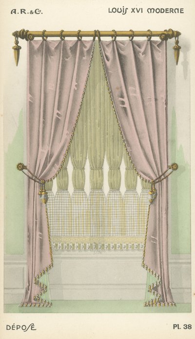 Illustration fra indretningsproduktkatalog fra A R & Cie, Frankrig af French School