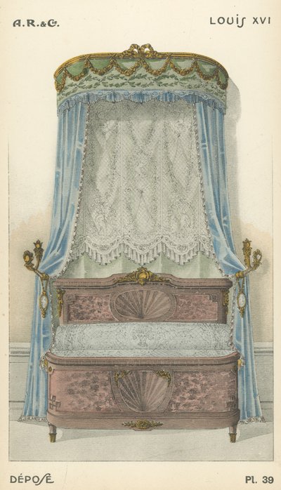 Illustration fra indretningsproduktkatalog fra A R & Cie, Frankrig af French School