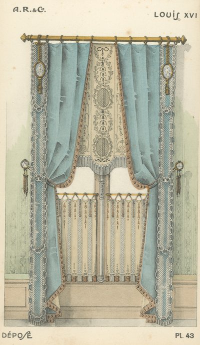 Illustration fra indretningsproduktkatalog fra A R & Cie, Frankrig af French School