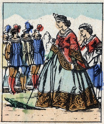 Illustration af Charles Perraults fortælling "Askepot eller den lille glastøffel". Træstik af Imaging Pellerin - Epinal, sd. Slutningen af det 19. århundrede. af French School