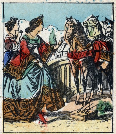 Illustration af Charles Perraults fortælling "Askepot eller den lille glastøffel". Træstik af Imaging Pellerin - Epinal, sd. Slutningen af det 19. århundrede. af French School