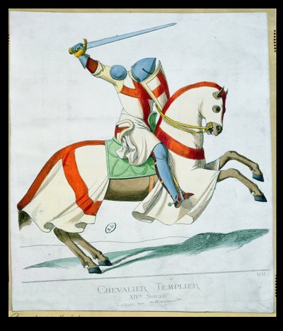 Illustration af en tempelridder, efter et manuskript fra det 14. århundrede af French School