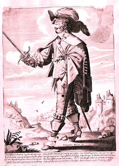 Illustration af en soldat under Ludvig XIII