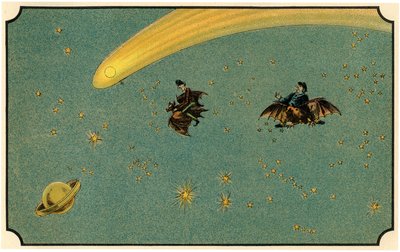 Illustration af bogen "Voyage dans la lune avant 1900" af A. de Ville-d