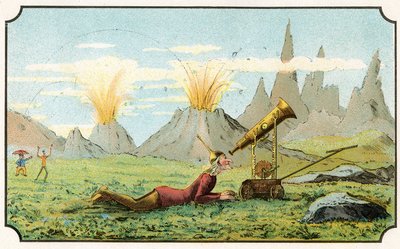 Illustration af bogen "Voyage dans la lune avant 1900" af A. de Ville-d