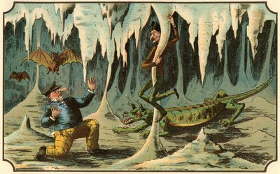 Illustration af bogen "Voyage dans la lune avant 1900" af A. de Ville-d