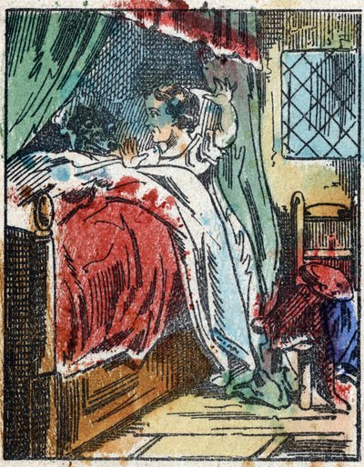 Illustration af fortællingen "Den Lille Rødhætte"" af Charles Perrault. Træstik fra Imaging Pellerin - Epinal, sd. Slutningen af det 19. århundrede. af French School