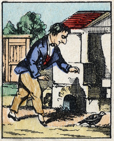 Illustration af fortællingen "" Veridique History of Jeannot Serinet "" Trægravering af billedsprog Pellerin - Epinal, sd. Slutningen af det 19. århundrede. af French School